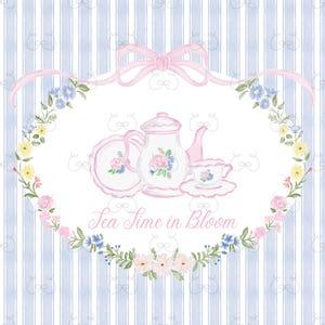 Noeud rose et Couronne de fleurs des cliparts, Clipart aquarelle Tea Party, Couronne BCBG, des cliparts baby shower, Couronne de fleurs