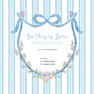 Märchen Aquarell Clipart, Blaue Schleife, Glashausschuhe Clipart, Das ist also Liebe Aquarell Illustration, Blaue Prinzessin, Digitales Papier
