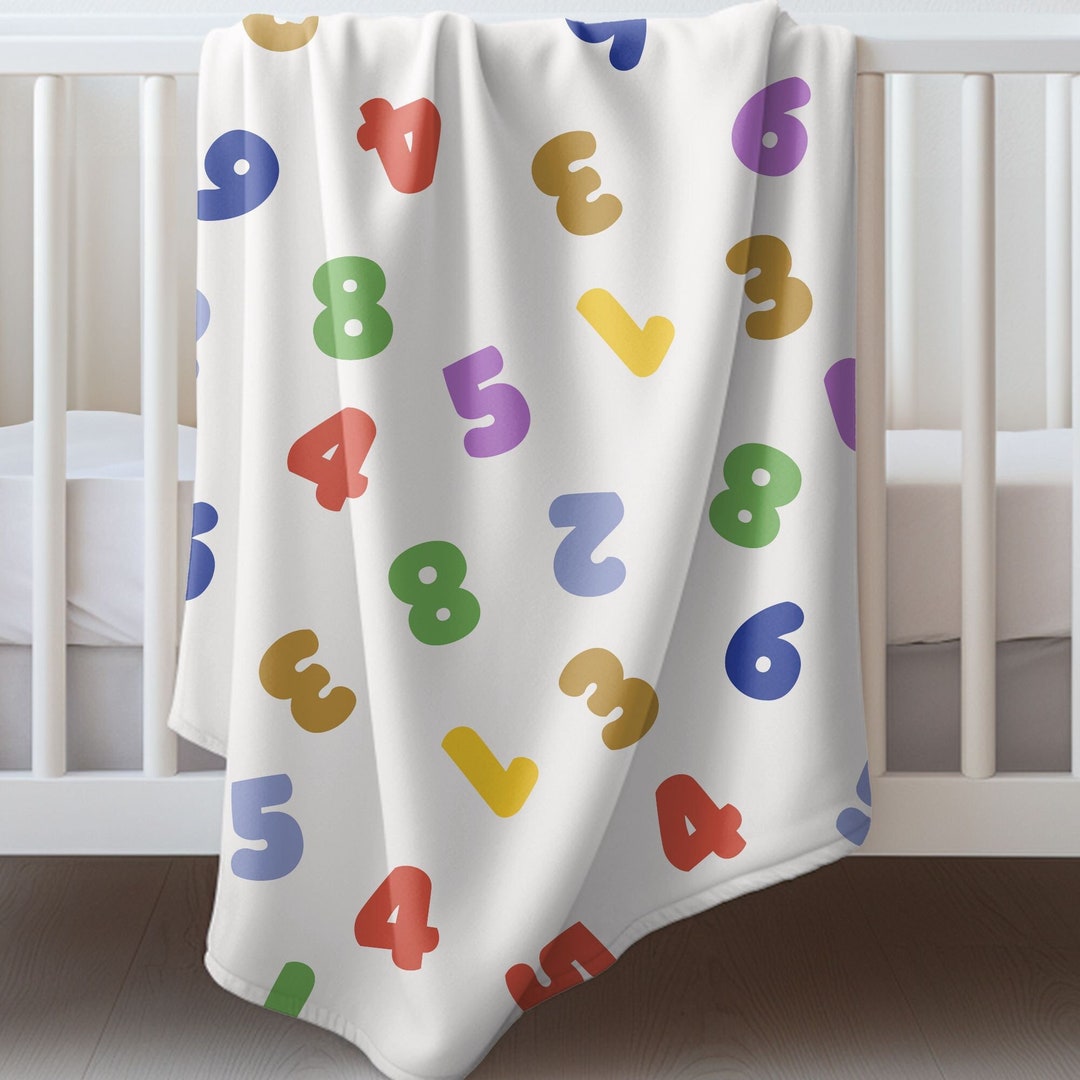 Numbers Bedding Numbers Kids Blanket, Colorful Numbers Blanket, Numbers Birthday ...