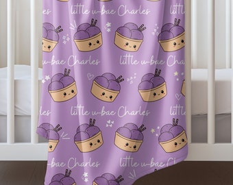 Filipino Baby Gift Blanket, Filipino Gift, Ube Gift, Personalized Blanket, Filipino Pregnancy Announcement, Filipino Gift Ideas