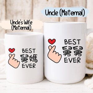 Chinese Uncle Jiu Jiu and Chinese Aunt Jiu Ma Mug Gifts, Chinese Mug, Chinese Uncle Gift, Chinese Aunt Gift, Gift for Aunt, Gift for Uncle