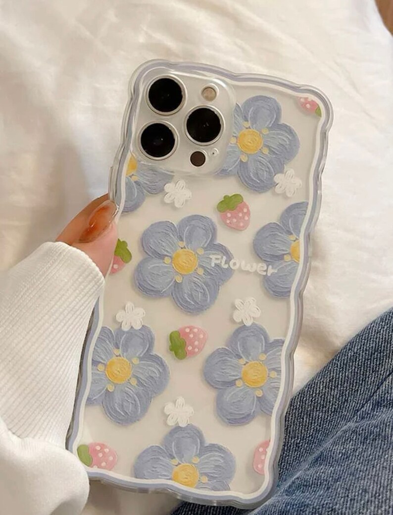 Floral Pattern Clear Phone Case/ Iphone 13/iphone 13 Pro/ Etsy