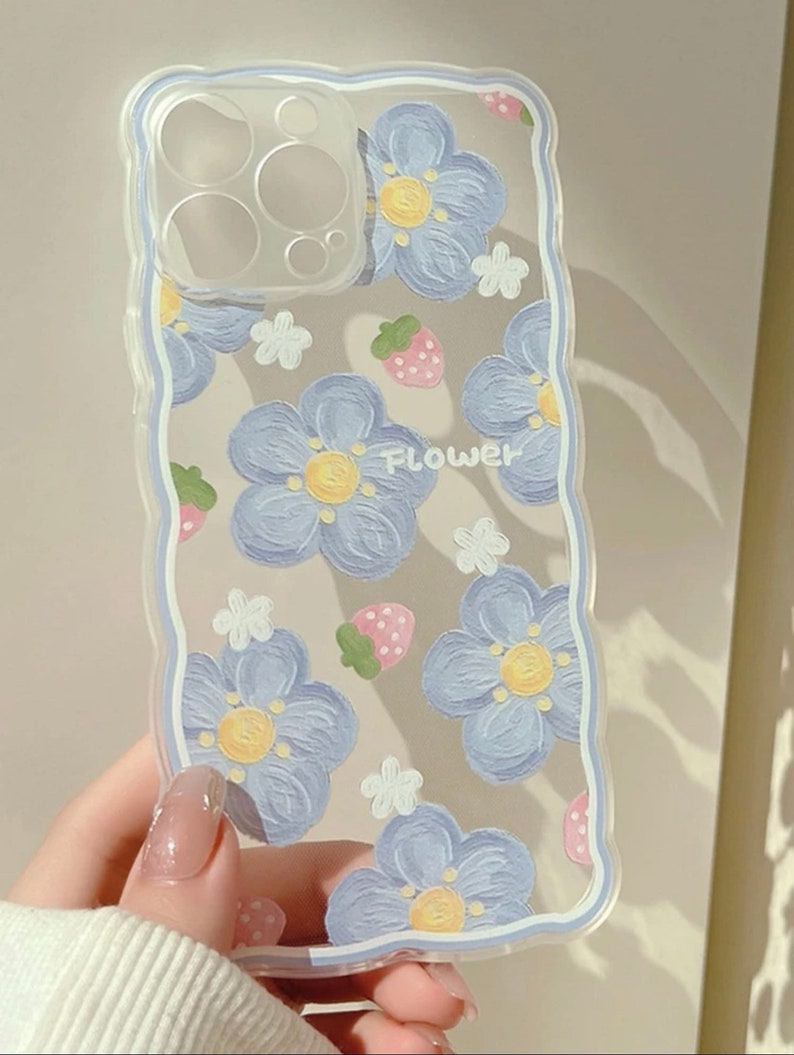 Floral Pattern Clear Phone Case/ Iphone 13/iphone 13 Pro/ Etsy