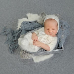 Newborn photo shoot outfit, footed romper newborn, Set newborn photo session, romper for newborn photo shoot, newborn knitted set