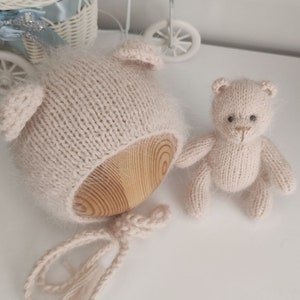 Set bear newborn photo session, toy teddy bear for newborn photo shoot, outfit bear for newborn photo shoot