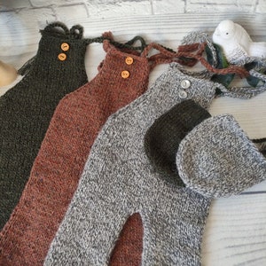 Newborn photo shoot outfit, Set newborn photo session, romper for newborn photo shoot, newborn knitted set, knitted jumpsuit baby