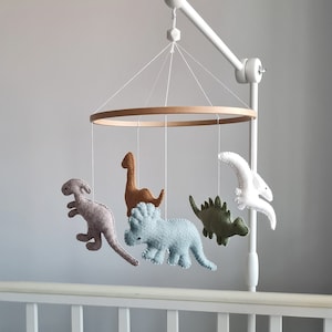 Felt Dinosaur baby mobile, crib mobile, newborn nursery decor, Baby shower gift