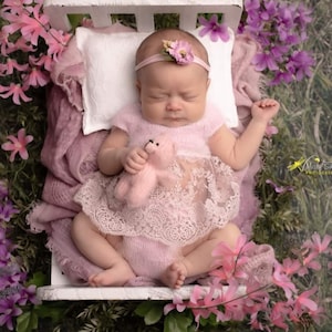 Lace romper baby, Knitted set for baby, hand knitted dress for baby girl, hand knitted baby set