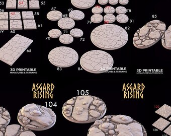 Miniatures Various sizes Paving Base Toppers for Wargaming Cobble 