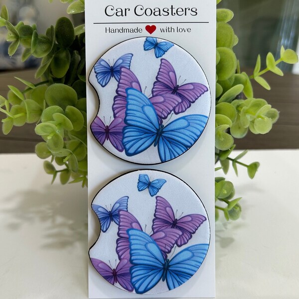 Butterfly boho car coaster,gift drink coaster