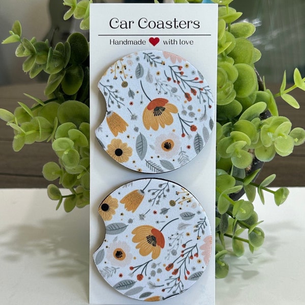 Floral boho car coaster,gift drink coaster