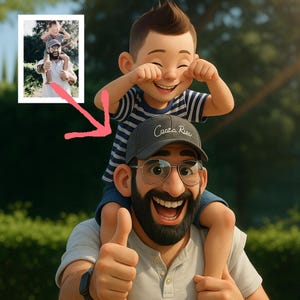 Custom Pixar Style Portrait from Your Photo | Personalised Cartoon Character | Couple, Family, Pet | Digital Art