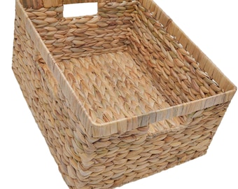 ECOMAHRT Water Hyacinth Baskets – Small Wicker Basket for Organizing in Kitchen and Bathroom
