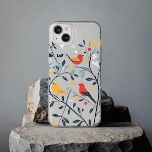 Cell Phone Clear Case, Scandinavian Birds, iPhone Accessories, Unique Gifts, Norwegian Design