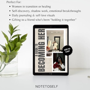 Becoming Her Journal PDF Feminine Transformation and Self Love Guide for Women Healing.