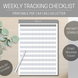 Weekly Checklist, Daily Checklist, Cleaning Checklist, Fitness Tracker ...