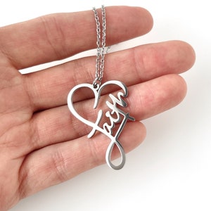 Faith Necklace Heart, Faith Charm, Religious Gift, Encouragement Religion, Christian Dainty Minimalist Jewelry