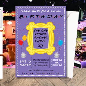 The One Where It's Your Birthday Invitation | Friends TV Show Editable Template | Printable Party Invite | Central Perk Theme
