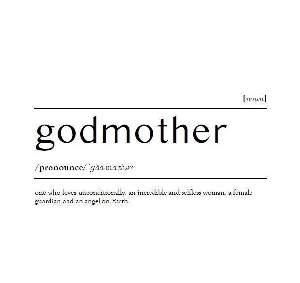 Godmother Definition Print, Gift for Her Guardian Angel on Earth, New Godmother Soon to Be