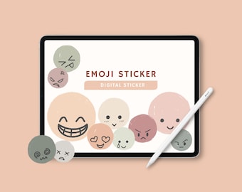 EMOJI DIGITAL STICKERS | Mood Stickers | Digital Planner Stickers | GoodNotes Stickers | Notability Stickers | Png Stickers