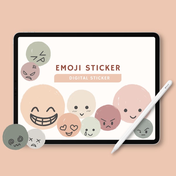 EMOJI DIGITAL STICKERS | Mood Stickers | Digital Planner Stickers | GoodNotes Stickers | Notability Stickers | Png Stickers