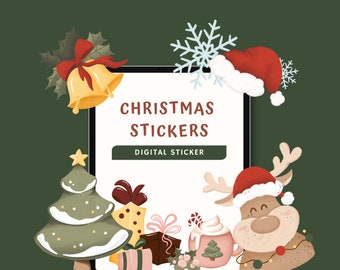 CHRISTMAS DIGITAL STICKERS | Festive Holiday Stickers | Digital Planner Stickers | GoodNotes Stickers | Notability Stickers | Png Stickers