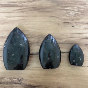 Nuummite Flame Freeform | Rare Protection Stone from Greenland | Polished Nuummite Crystal | Root Chakra Healing | Black Crystal Decor