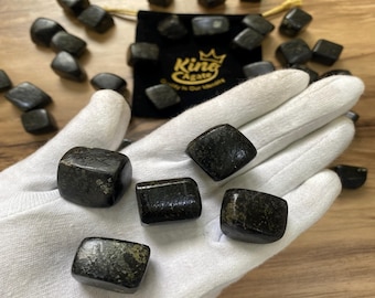 Nuummite Tumbled Stone | Hand-Polished Sorcerer's Stone | Protection Crystal for Energy Work, Shadow Work & Grounding | Shamanic Tool