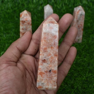 Flashy Sunstone Tower | Sunstone Crystal Obelisk | Healing Crystal Tower | Sunstone Point | Sunstone for Confidence & Joy | Crystal Decor