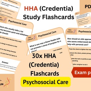 HHA (Credentia) Prüfung Karteikarten: Psychosoziale Fürsorge
