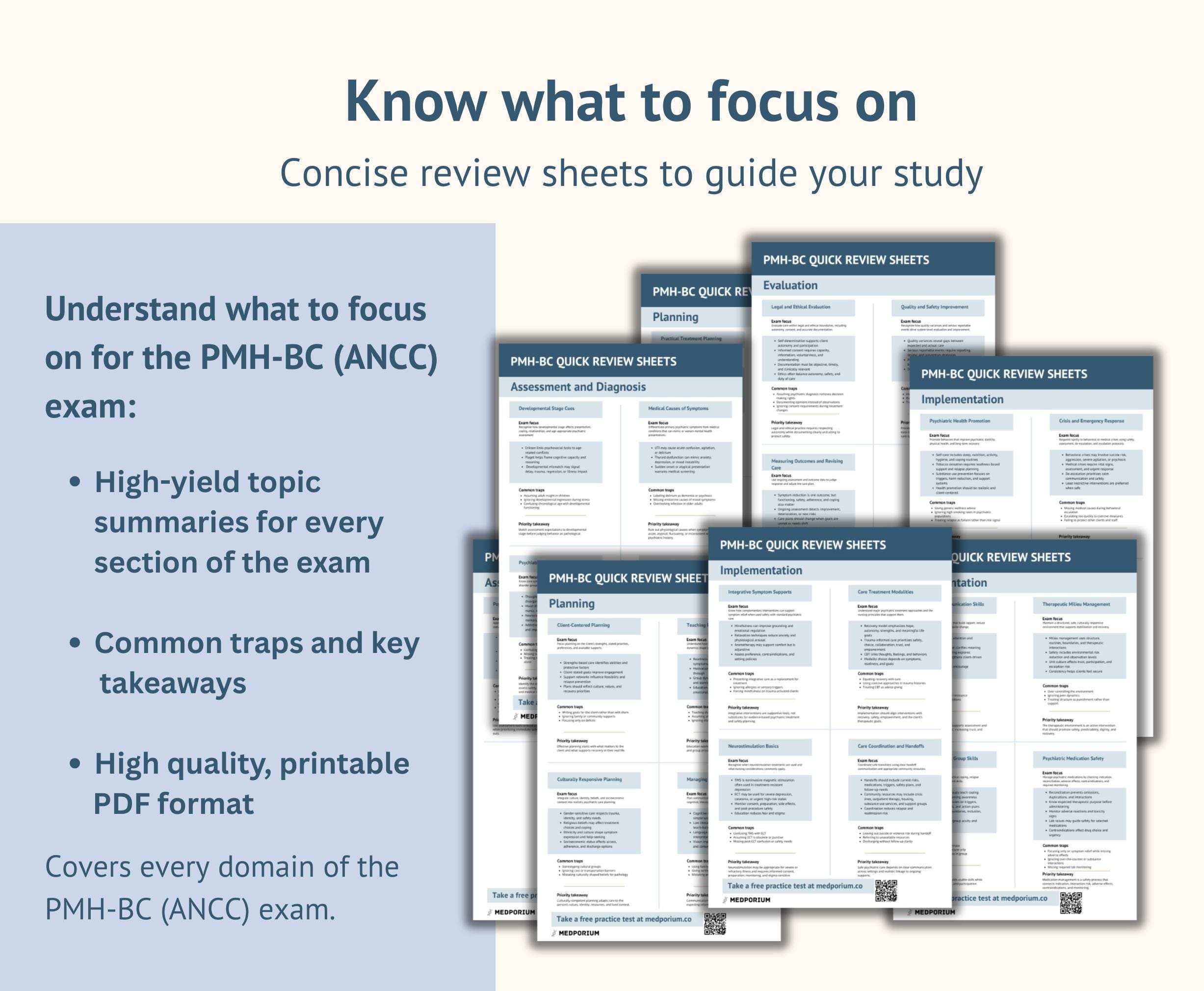 PMH-BC (ANCC) Quick Review Sheets | Psychiatric-mental Health Nursing ...