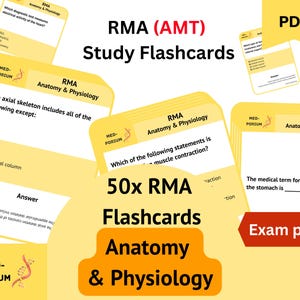 RMA (AMT) Exam Flashcards: Anatomy and Physiology - Etsy