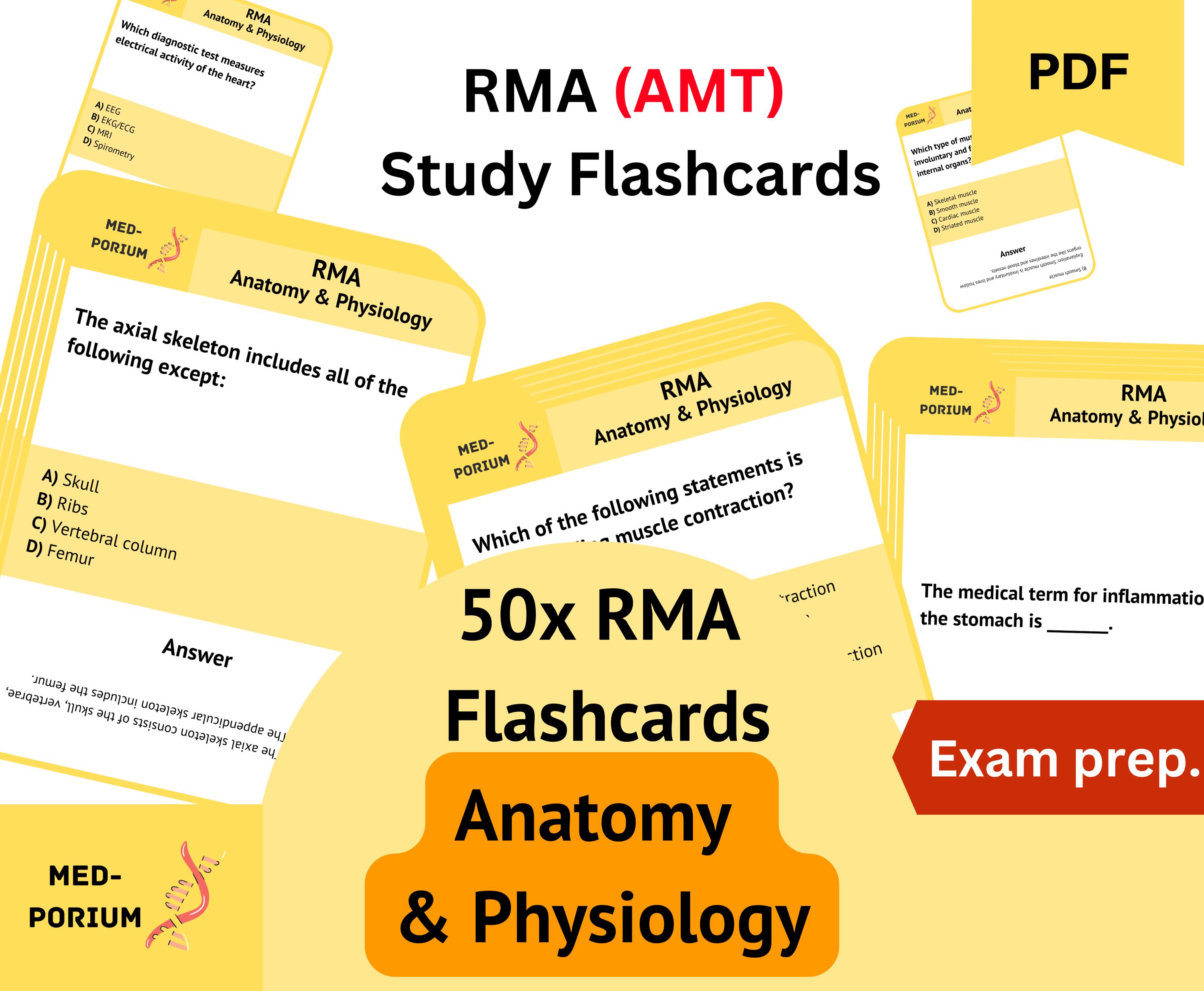 RMA (AMT) Exam Flashcards: Anatomy and Physiology - Etsy