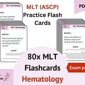Tarjetas de estudio del examen MLT (ASCP): Hematología