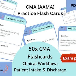 CMA (AAMA) Prüfungs-Karteikarten: Klinischer Arbeitsablauf bei der Aufnahme und Entsendung von Patienten