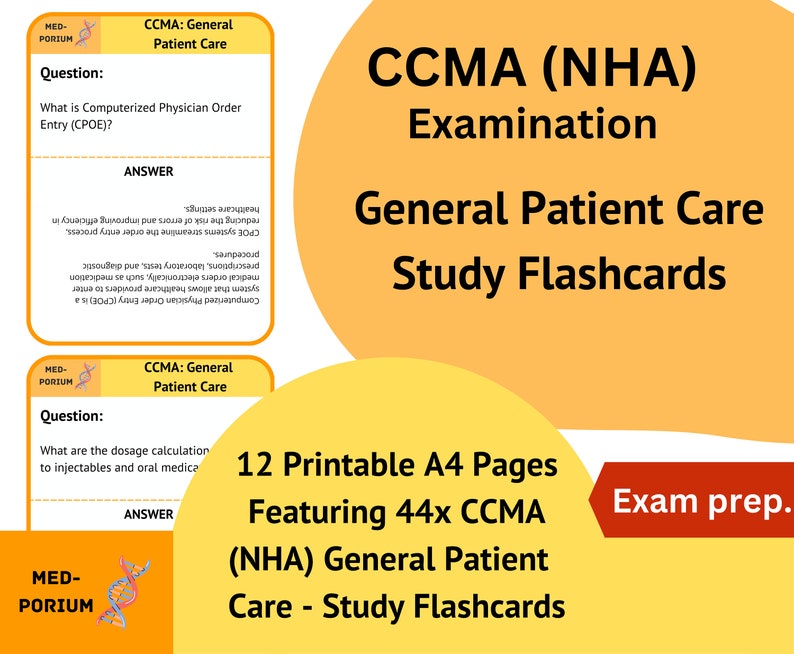 CCMA NHA Flashcards General Patient Care Etsy