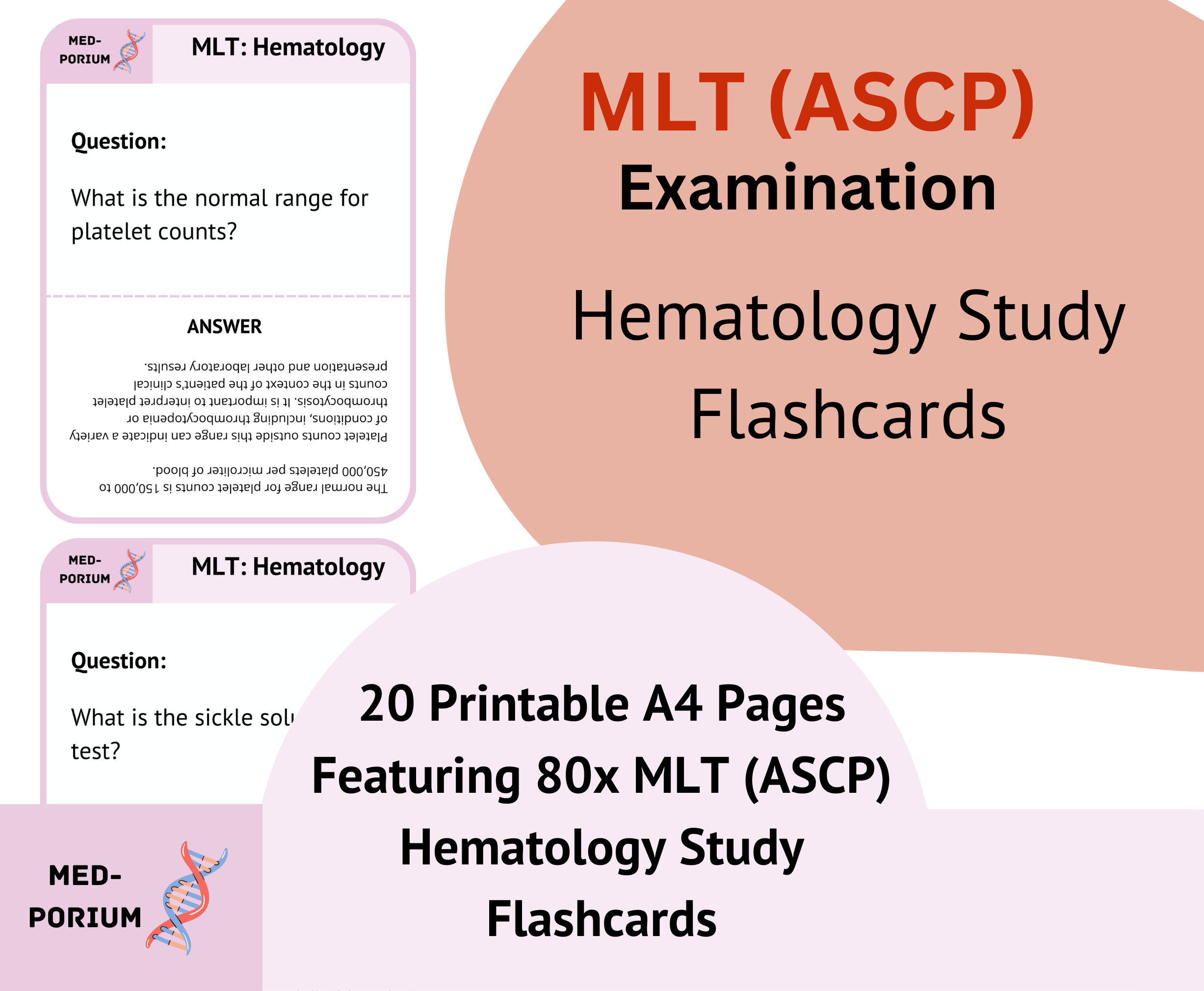 MLT ASCP Flashcards Hematology Etsy
