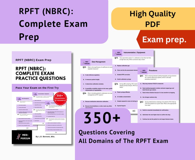 Rpft Complete RPFT (NBRC) Exam Preparation: Registered Pulmonary Function ...
