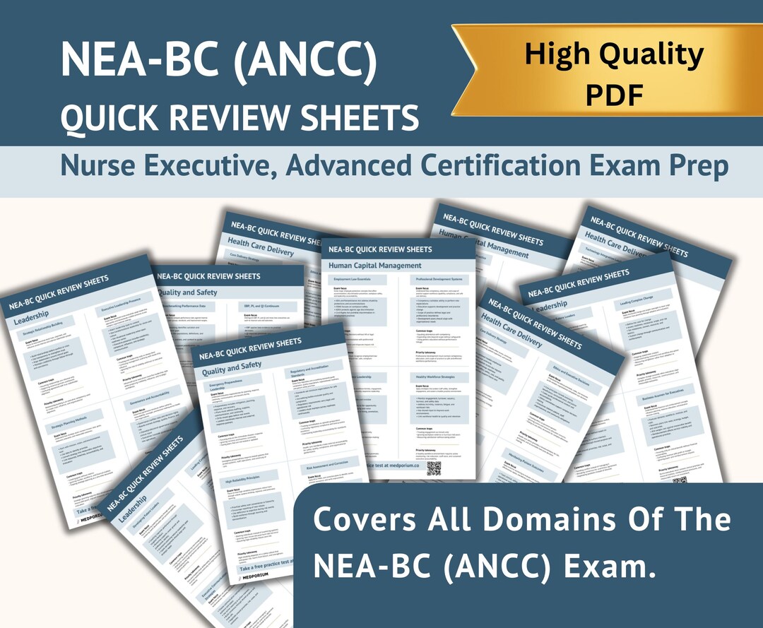 NEA-BC (ANCC) Quick Review Sheets | Nurse Executive, Advanced ...