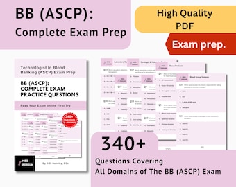 Komplett BB (ASCP) Examensförberedelse: Teknolog inom blodbanksverksamhet 340+ flervalsfrågor