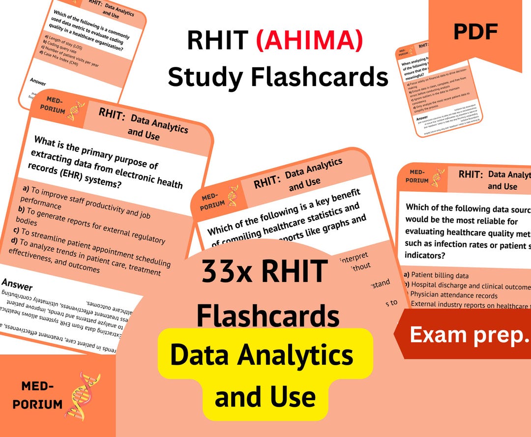 Ahima Example Data Map RHIT (AHIMA) Exam Flashcards: Data Analytics and Use - Etsy