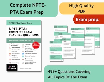 Preparación completa para el examen NPTE-PTA: más de 499 preguntas de opción múltiple