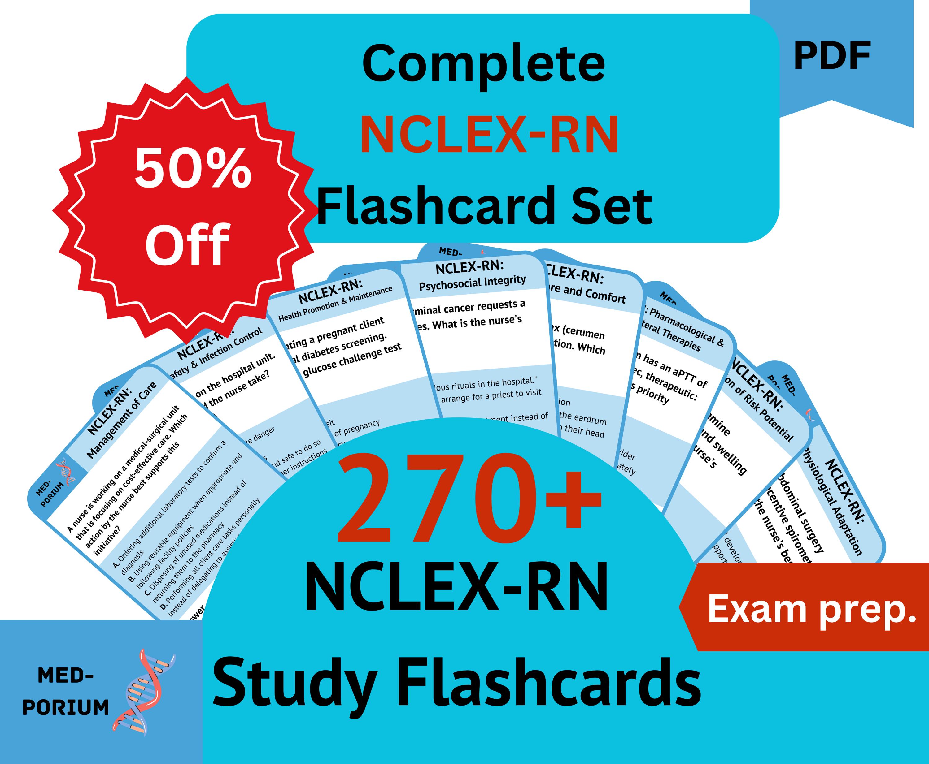 Flash Card For Rvn Complete NCLEX-RN Flashcard Set - Etsy
