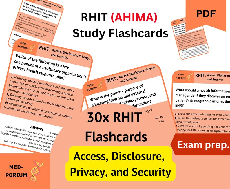 RHIT (AHIMA) Exam Flashcards: Access, Disclosure, Privacy, and Security ...