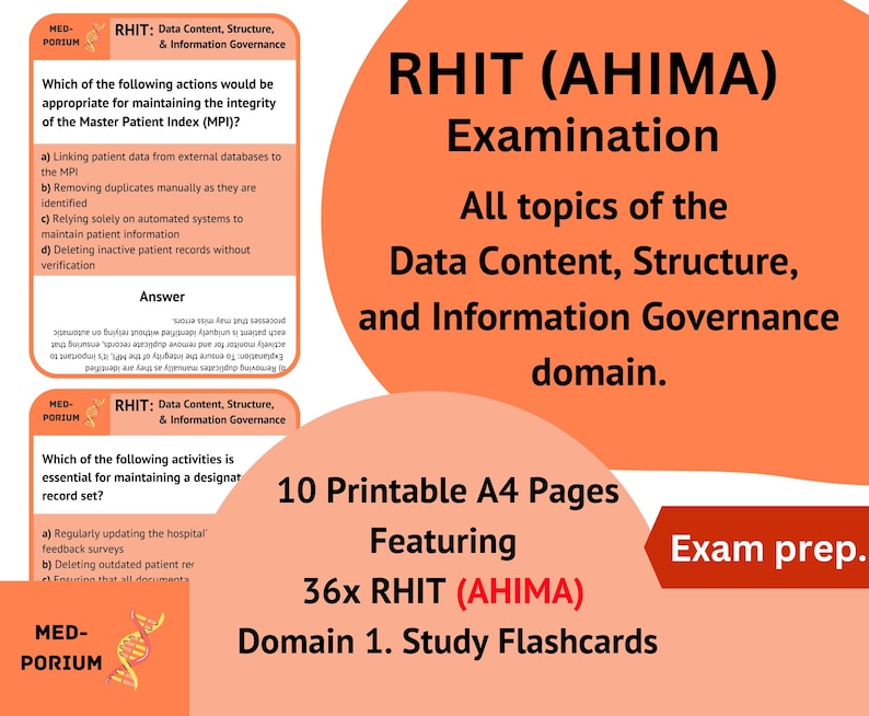 Ahima Example Data Map RHIT (AHIMA) Exam Flashcards: Data Content, Structure, and Information ...