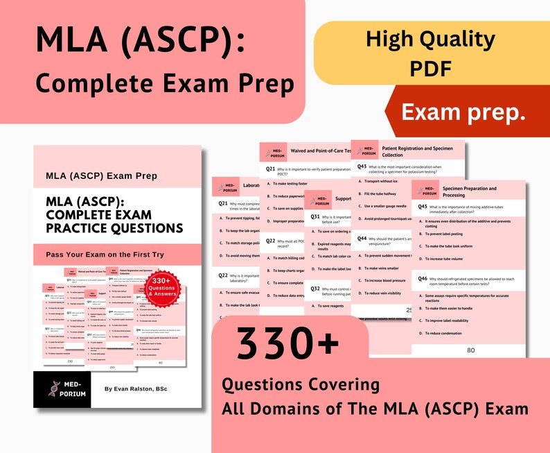 Complete MLA (ASCP) Exam Preparation: Medical Laboratory Assistant 330 ...