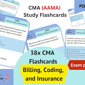 CMA (AAMA) Prüfungs-Karteikarten: Billing, Coding und Versicherung
