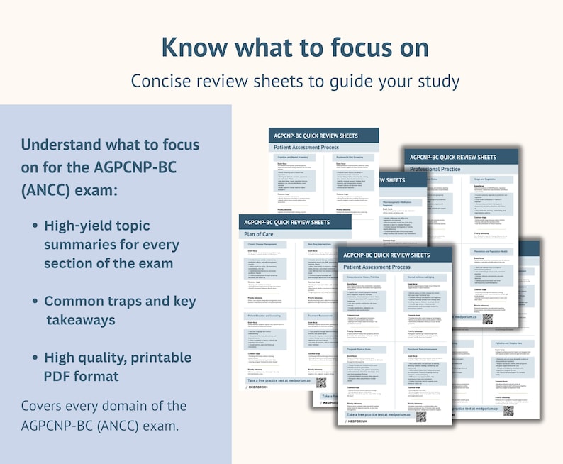 AGPCNP-BC (ANCC) Quick Review Sheets | Adult-gerontology Primary Care ...