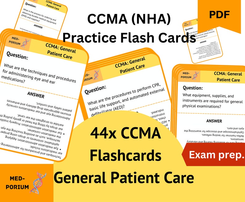 CCMA NHA Flashcards General Patient Care Etsy