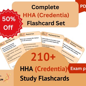Komplettes HHA (Credentia) Prüfungs Kartei Set: 210+ Multiple Variation Fragen
